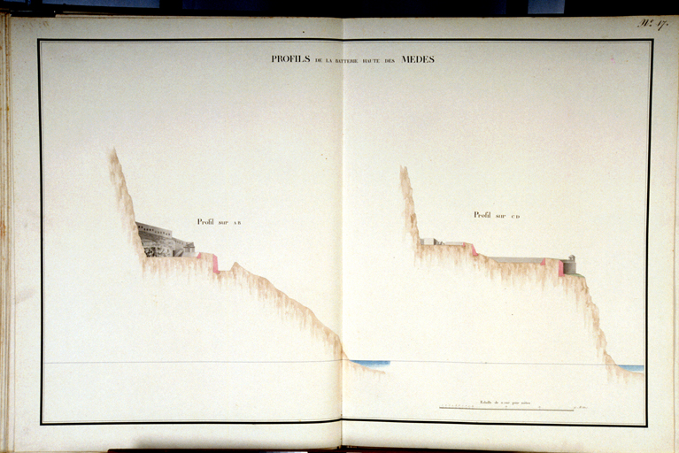 Profils de la batterie haute des Mèdes. 1818-1822