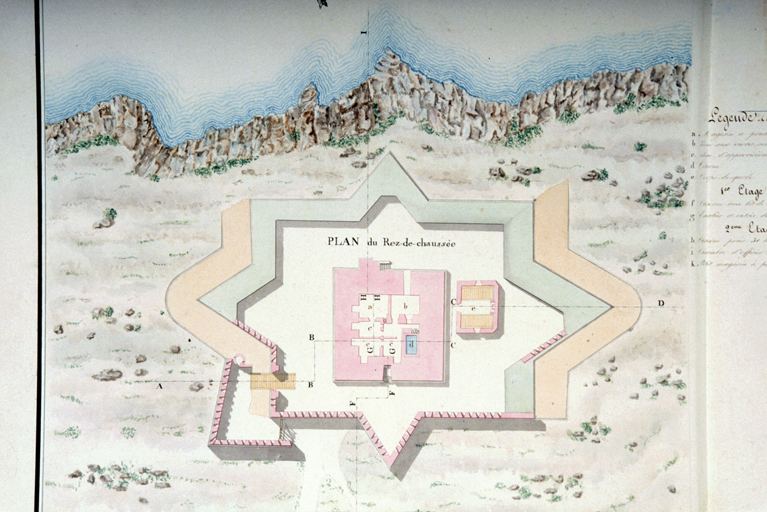 Plan et Profils de la Tour et Batterie de la Licastre. 1818-1822. Détail du plan.