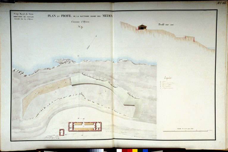 Plan et profil de la batterie basse des Mèdes.  1818-1822