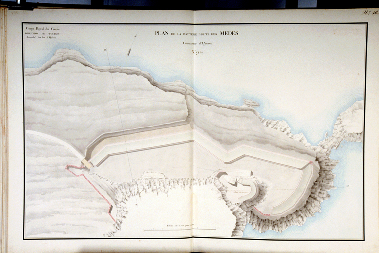 Plan de la batterie haute des Mèdes. 1818-1822