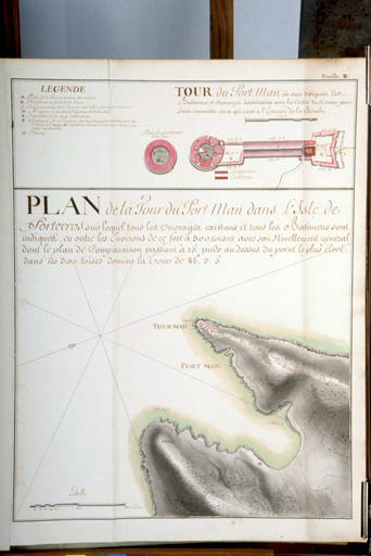 Plan de la Tour de Port Man dans l'Isle de Portecros. 1775