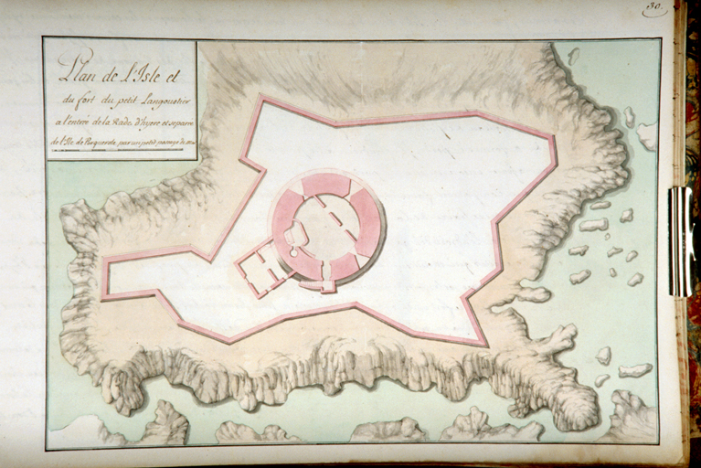 Plan de l'Isle et du fort du Petit Langoustier. 1719