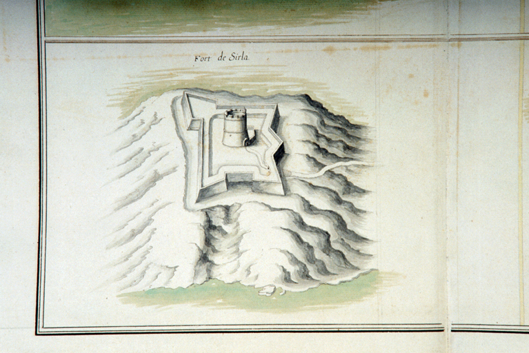 Atlas de Louis XIII. Le fort de Sirla (fort de l'Estissac). ; Fort de Sirla. [de l'Estissac] [avant 1643]