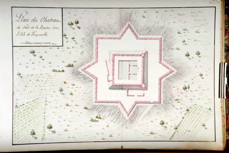 Plan du château du Fort de la Licastre dans l'Isle de Porquerolles. 1719