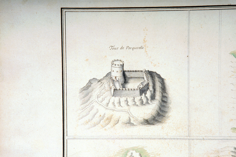 Tour de Porquerolle. [avant 1643] ; Atlas de Louis XIII. Le fort Sainte-Agathe.