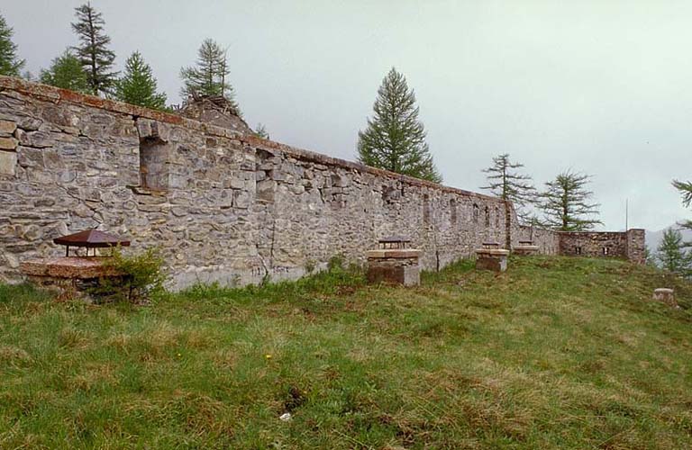 Vue intérieure du parapet sud-est.