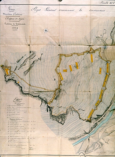 Projet général concernant la construction d'un fort à établir à l'extrémité sud de la position de Tournoux.