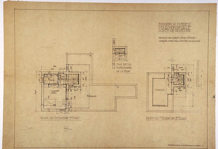 Plan du deuxième étage. Plan du troisième étage.