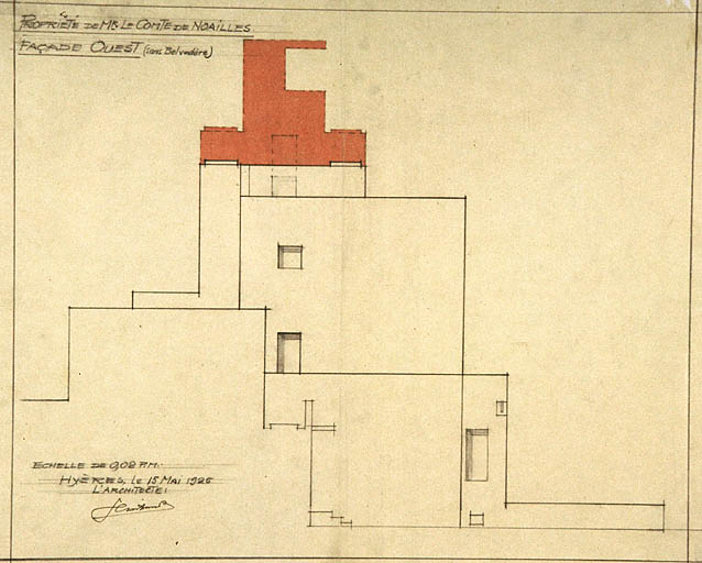 Façade ouest, sans belvédère.