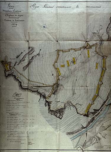 Projet général concernant la construction d'un fort à établir à l'extrémité sud de la position de Tournoux.