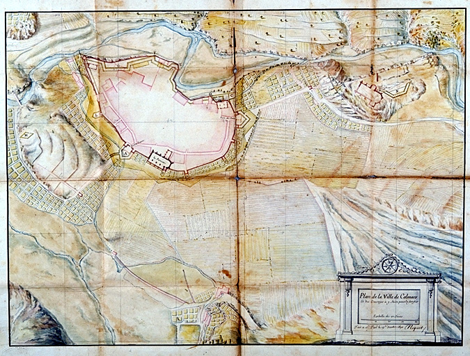 Plan de la ville de Colmars et des ouvrages à y faire pour la fortifier. 1690