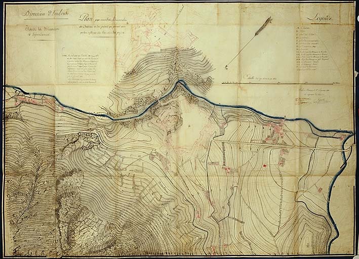 Place de Briançon et dépendances. Plan pour courbes horizontales du château, 1820.