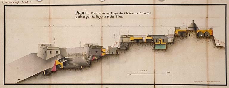 Profil pour servir au projet du château de Briançon, 1747.