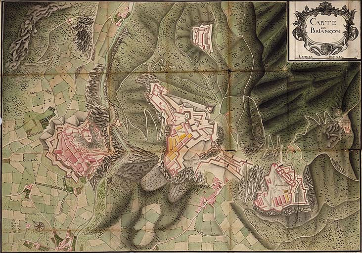 Carte de Briançon (pour 1740, de la Navere 1739).