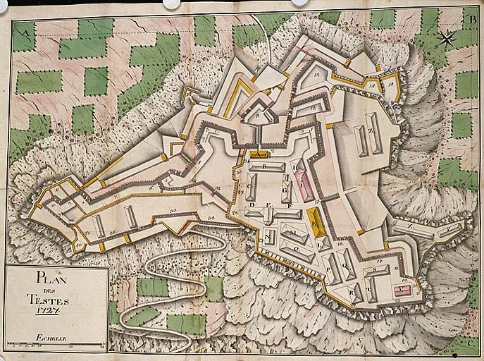 Plan des Testes, 1727.