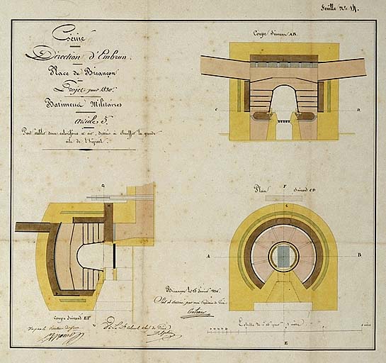 Projet pour 1830 : établir deux calorifères d'air, destinés à chauffer la grande aile de l'hôpital.