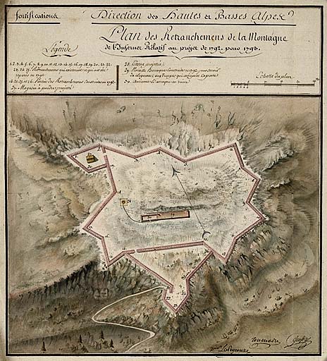 Plan des retranchemens de la montagne de l'Infernet relatif au projet de 1792 pour 1793.