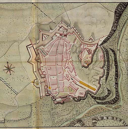 Plan de la ville et château de Briançon, 1723 (détail).
