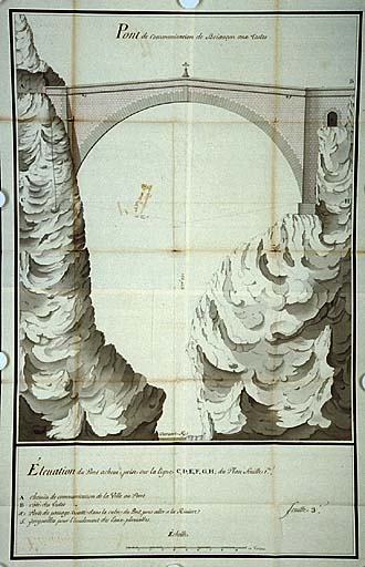 Pont de communication de Briançon aux Testes. [Elévation], 1742