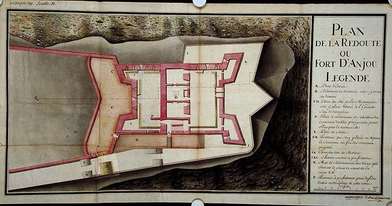 Plan de la redoute ou fort d'Anjou, 1747.