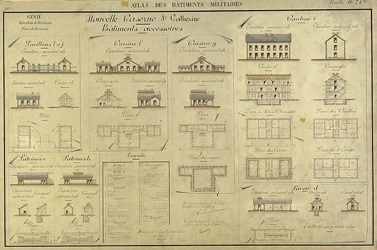 Nouvelle caserne Sainte Catherine. Bâtiments accessoires. 1894