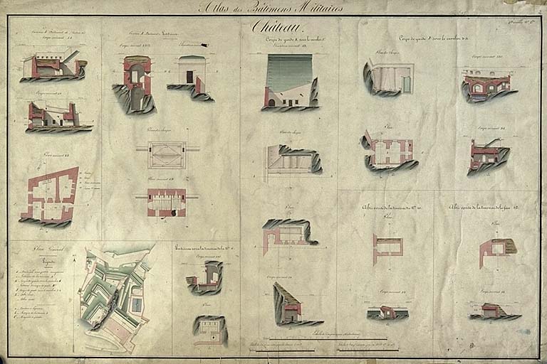 Atlas des bâtiments militaires. Château [de Briançon]. Bâtiments divers, 19e siècle