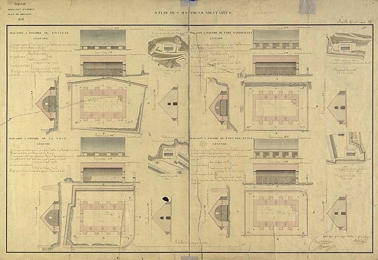 Magasin à poudre du château, du fort Randouillet, de la ville et du fort des Têtes 1836