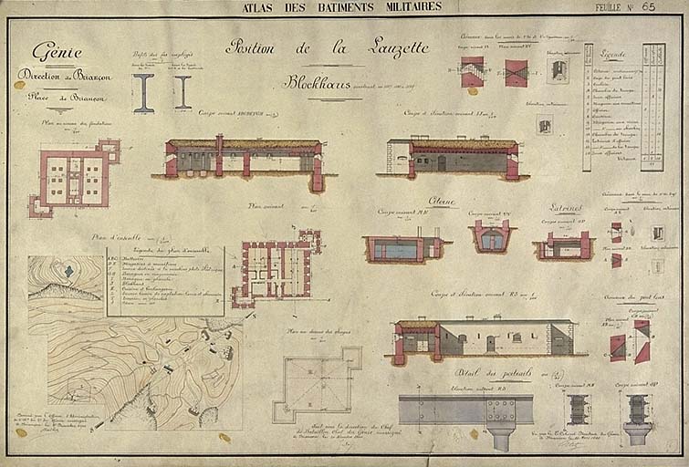 Position de la Lauzette. Blockaus construit en 1887, 88 et 89. 1900
