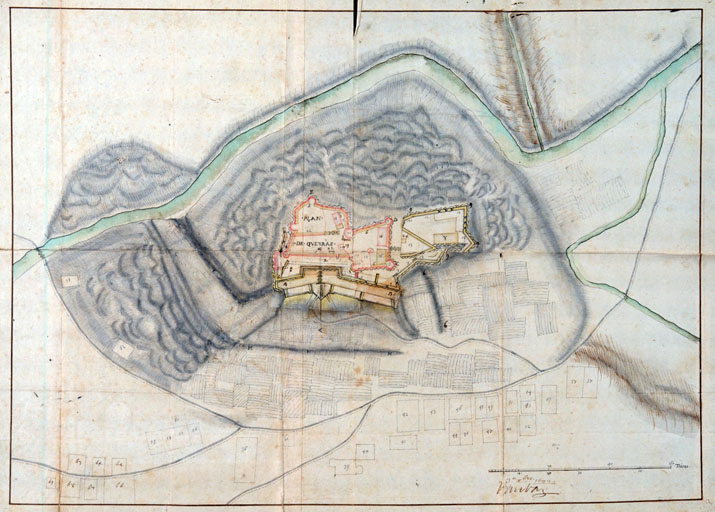 Plan du fort et du village de Château-Queyras signé par Vauban, 3 décembre 1692.