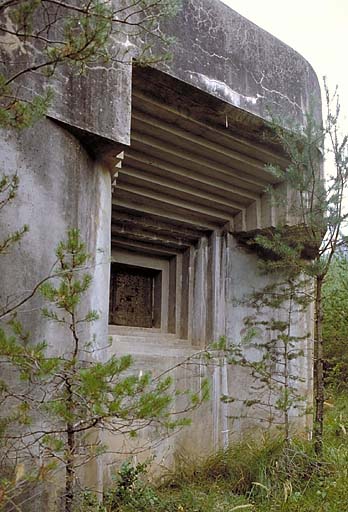 Casemate de la Bollinette. Vue extérieure du créneau de gauche.