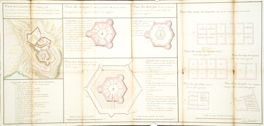 Plan de la citadelle de Saint-Tropez. 1754