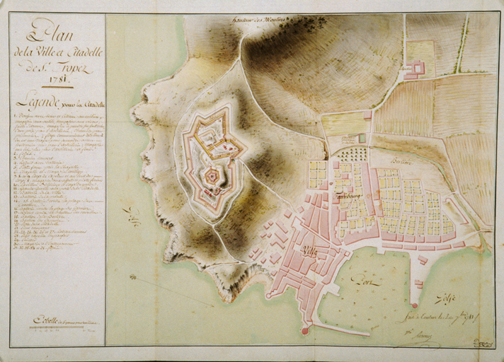 Plan de la ville et citadelle de Saint-Tropez. 1781