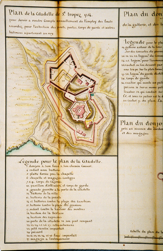 Plan détaillé de la citadelle. 1754. Détail.