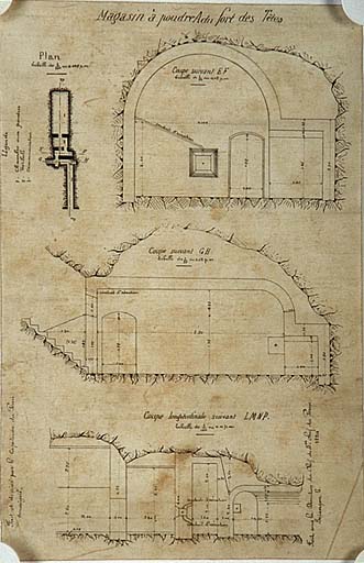 Magasin à poudre A du fort des Têtes.1894.