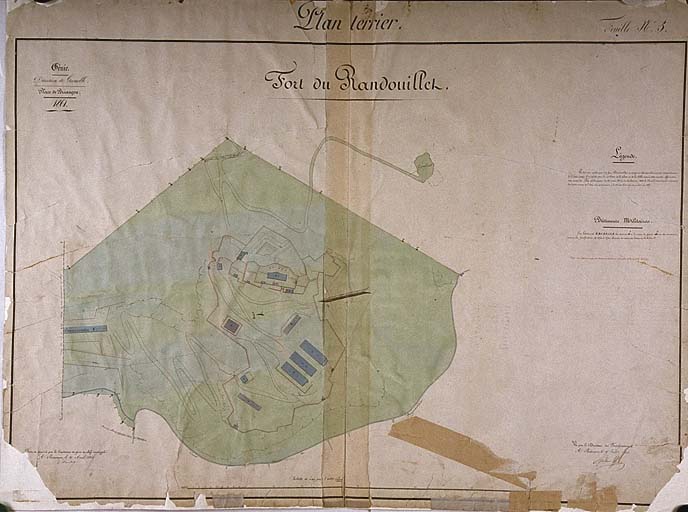 Plan terrier. Fort de Randouillet, 19e siècle.