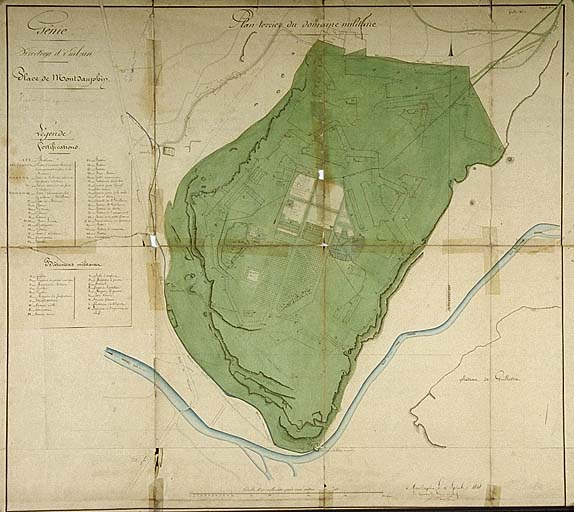 Place de Montdauphin. Plan terrier du domaine militaire, 1848.