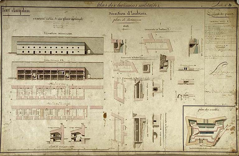 Fort Dauphin [plans, coupes, élévations], 1828.