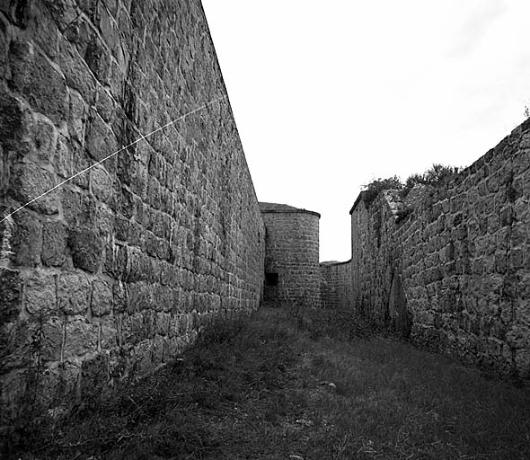 Front ouest. Vue d'enfilade du fossé prise du nord vers la caponnière de gorge.