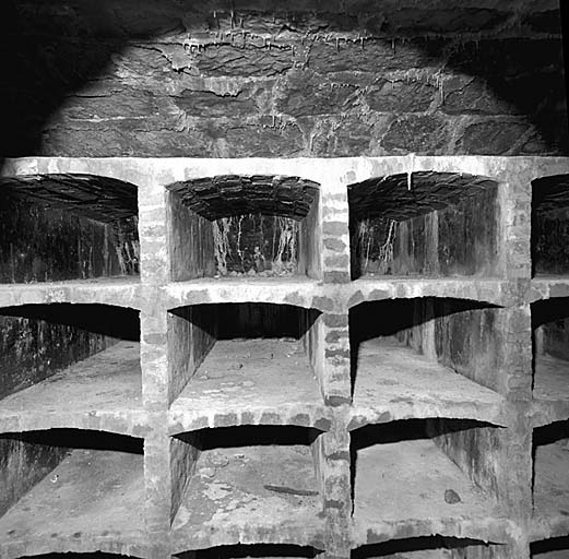 Fossé sud. Colombarium (ancienne citerne) 67. Vue intérieure. Vue partielle de face.