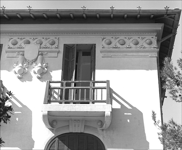 La frise d'entablement sur la façade sud. Détail.