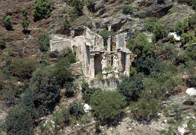 Temple de jardin dit temple d'Hercule, Vue aérienne depuis le sud.
