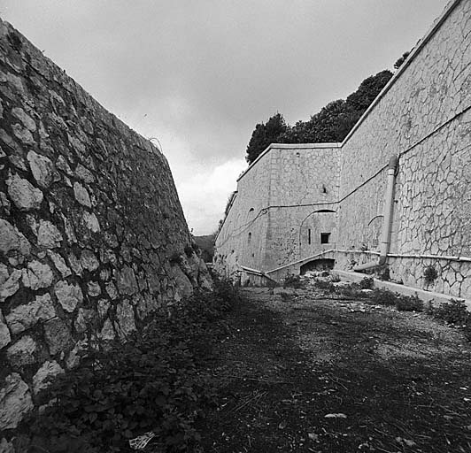 Front ouest et coffre 1 (nord-ouest) pris du fond du fossé.