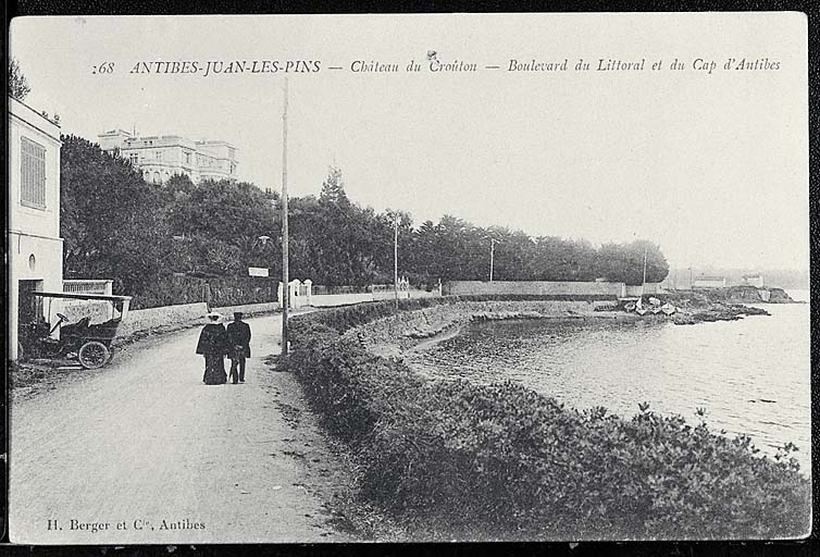 Antibes. Juan-les-Pins. Château du Crouton. Boulevard du Littoral et du Cap d'Antibes.