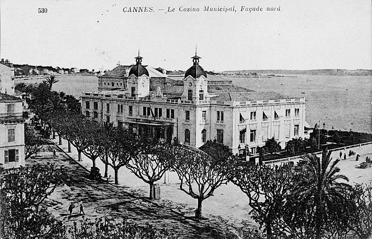 Cannes - Le Casino Municipal, Façade nord. Vers 1907.