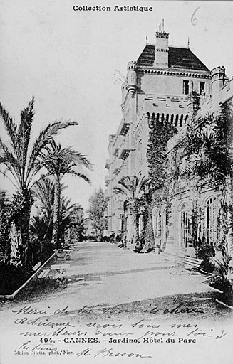 Cannes - Jardins, Hôtel du Parc, 1906.