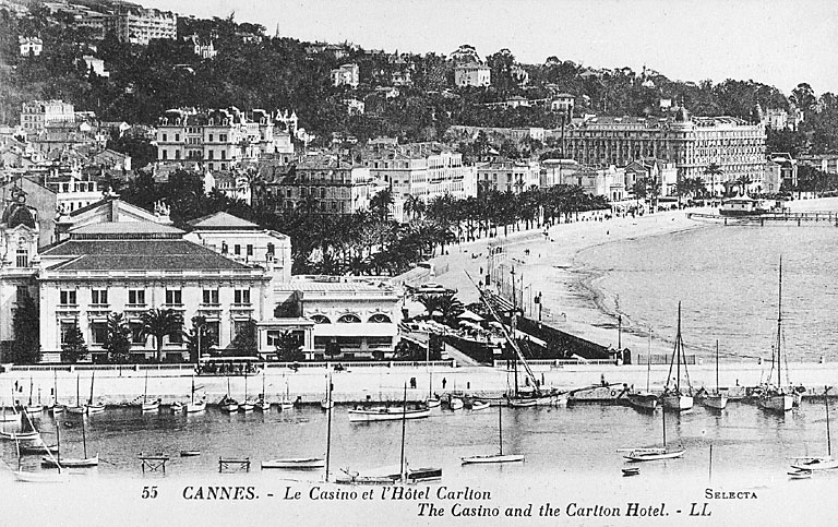 Cannes. Le Casino et l'Hôtel Carlton. Vers 1907.