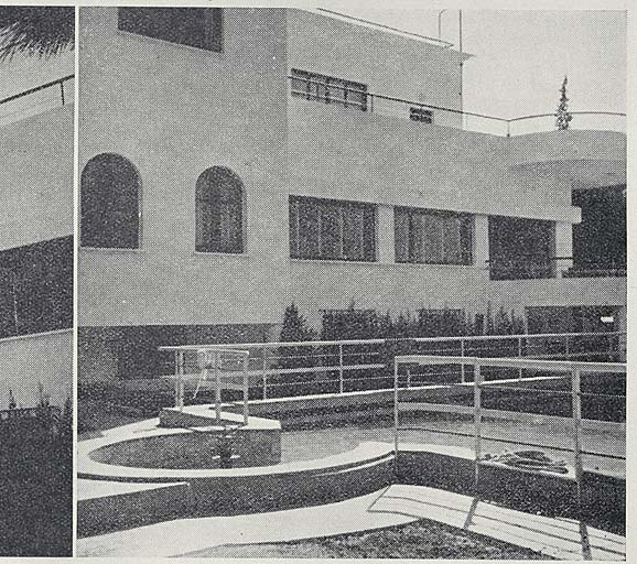 Villa la Passerelle. Façade ouest, partie sud. Vue de volume avec la piscine.