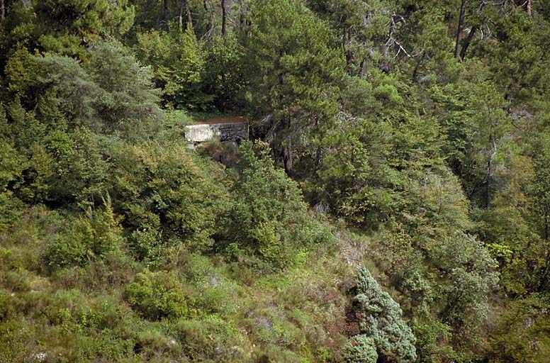 Sospel, casemate de Pitsola Sud. Vue lointaine prise de la D 54.