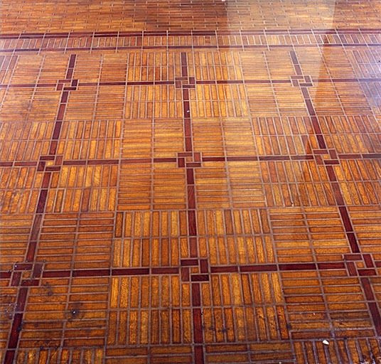 Parquet du jardin d'hiver. Détail.