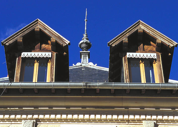 Fenêtres lucarnes et épi de faîtage.